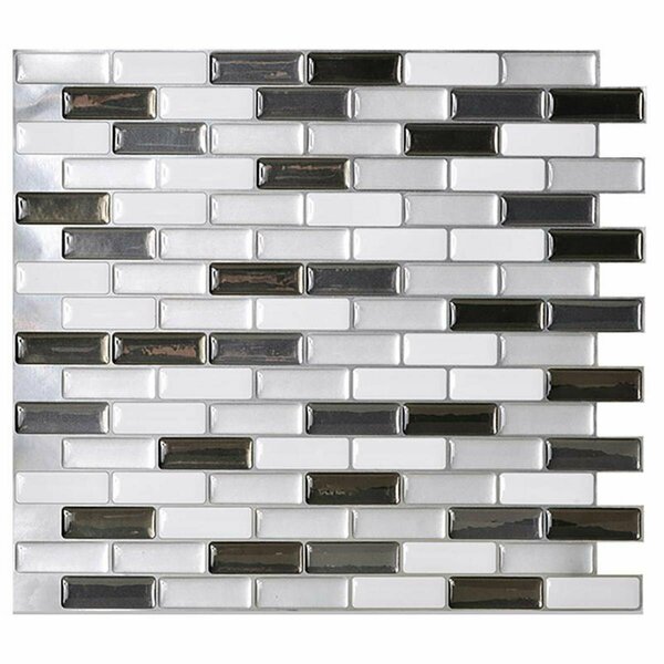 Apendices 9.1 x 10.2 in. Mosaic Vinyl Adhesive Wall Tile, 24PK AP2741993